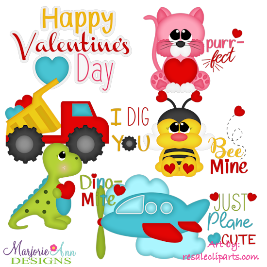 Happy Valentine's Day Exclusive SVG Cutting Files + Clipart - Click Image to Close